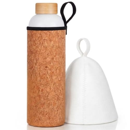 Skybooly 34 oz Sauna Water Bottle with Sauna Hat,White