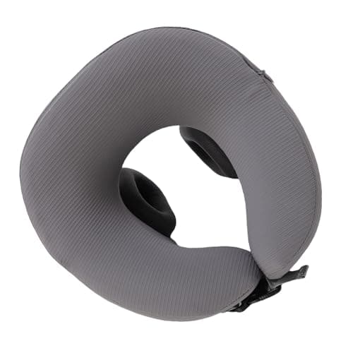Travel Neck Pillow Memory Foam Noise Canceling Earmuffs U Shaped Neck Support Pillow for Airplane Travel Home Relaxation Nylon ABS Skin Friendly Fabric Adjustable Strap — view 6