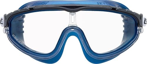 Cressi Skylight Swimming Goggles - Silicone Seal for Adult Swim Goggles - UV Anti-Fog Swimming Mask - Blue Metal