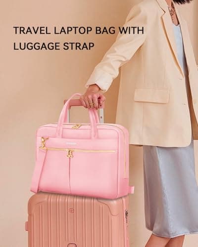 Ferkurn Laptop Bag Case for Women Men Briefcase Messenger Computer Bag with Shoulder Compatible with Macbook Pro/Air, HP Pavilion, XPS, Ideapad, ASUS, Acer, Samsung, Black, 15 15.6 16 Inch — view 3