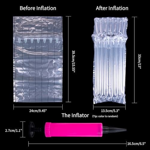 11pcs Wine Bottle Protectors, Inflatable Column Packaging Air Bags, Reusable for Luggage, Airplane, Travel, Transport Inflatable Bags, with Free Pump — view 2