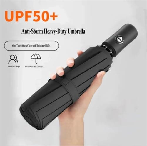 Gyios Sun Umbrella Auto Open Close Foldable Wind Resistant Water Repellent Canopy For Daily Commuting Outdoor Walks Light Rain Shelter-full-fiber-8k-burgundy — view 3