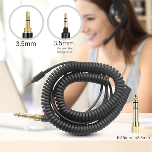 Tsophreniq Curled Sound ASSISTANT Cable for 1000XM5 Headphones Permanent PVC Substance Tall Loyalty Sound Twist Complimentary Spring Headphone Wire — view 2