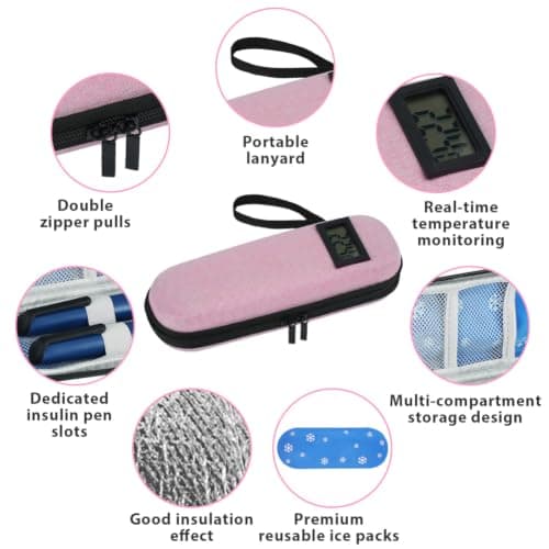 AOOWU Insulin Cooler Travel Case with Temperature Display, TSA Approved — view 4