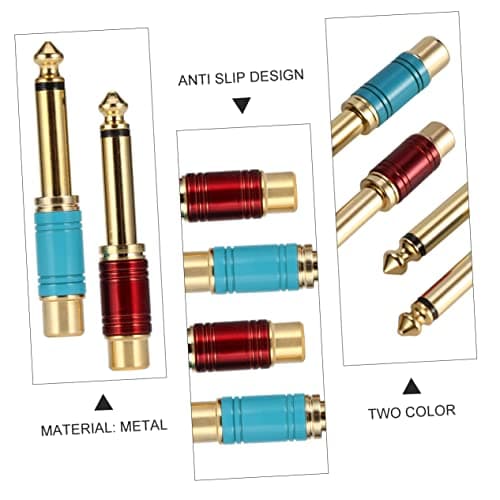 DIYEAH 6pcs Female Jack to Audio Adapter Jumbo Plug for Guitar Mixer Connector Plug Adapter for Stereo Use Phono Connector — view 5