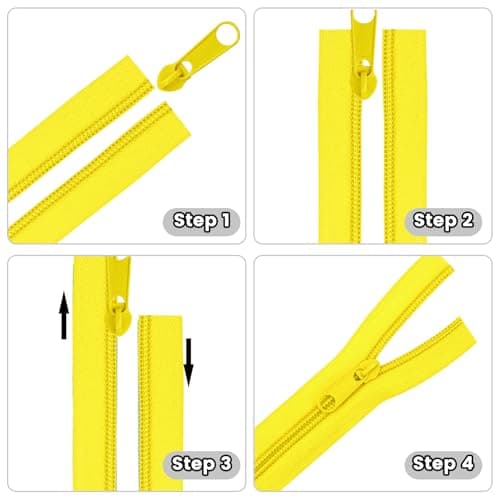 DOITEM #5 Nylon Coil Zippers by The Yard Bulk 10 Yards 9 Meters with 20pcs Zipper Sliders for DIY Sewing Tailor Craft Bag Garment Home Textile (Yellow, #5) — view 4