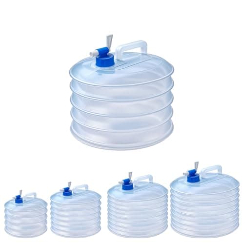 qoqidun Water Container 3L 5L 10L 15L, Collapsible Water Container Water Carrier with Tap, Portable Large Water Storage Container for Camping Sports Outdoor Hiking Use, BPA Free and Stable 3L