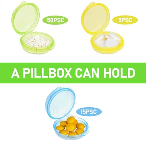 ElevateTech Small Pill Box, 3 Pack Daily Pill Case Mini Pill Organizer Travel Pill Container Medicines Storage Box(Blue, Green, Orange) — view 4