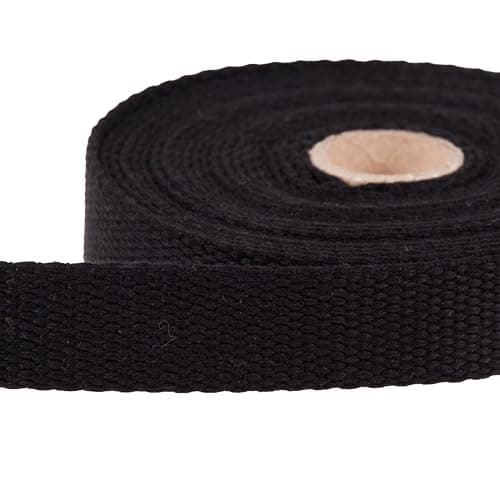 Shelver Heavy Duty Cotton Webbing Strap, 1 or 1.5 Inches and Colours, 5m (Black, 25mm) — view 2