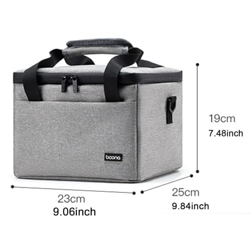 AsrMyjcx Projector Bag Hard Carrying Case Sturdy Portable Double Zipper with Handle Travel Carrying Case Home Theater Video Projector, Grey — view 3