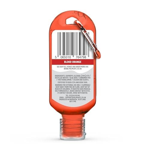 Palm Safe Blood Orange 3 Pack 60ml Anti Bacterial Premium Hand Sanitiser Travel Size Refillable Clip Bottle Quick Drying Non Sticky Extra Moisturising Kills 99.9% of Viruses and Bacteria — view 2