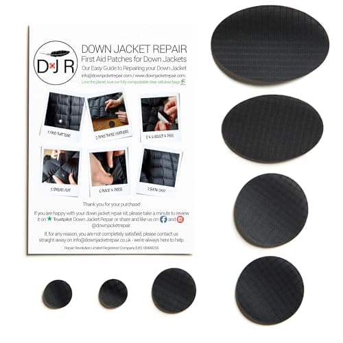 Self‑Adhesive Ripstop Nylon Repair Patch Kit – 30‑Second Fix for Tents, Jackets, Sleeping Bags, Backpacks & Beach Gear – Festival, Camping & Vanlife Essential – 7 Pre‑Cut Patches (Black) — view 2