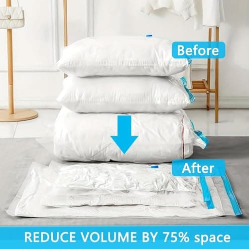 Vacuum Storage Bags - storage bag – Space Saver Bags for Clothes, Comforters, Blankets, Airtight, Reusable Compression Bags – Jumbo/Variety Sizes for Home & Suitcases (3, small (70x50cm)) — view 3