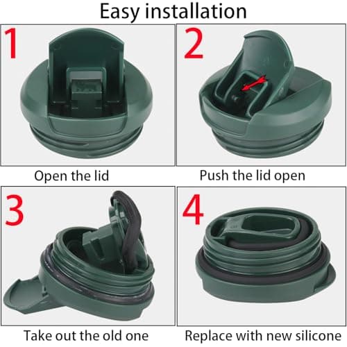 (7 Pack) ubber Seal Replacement for Stanley AeroLight Transit Bottle,Seal Gasket for Stanley AeroLight 16oz/20oz Transit Bottle Leak Proof Insulated Travel Tumbler (7, Black/Gray/Green) — view 3