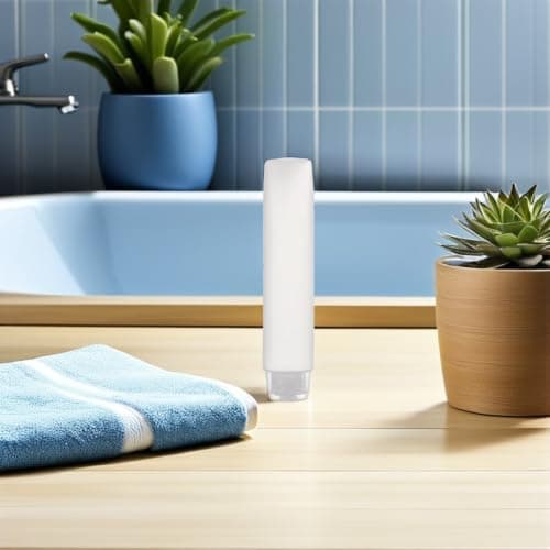 10pcs Plastic Squeeze Travel Bottle Set for Creams and Lotions White — view 3