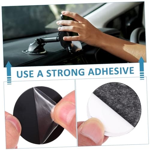 SEWACC 20pcs Self-adhesive Metal Plates Black Phone Magnet Stickers for Car Phone Mounts Strong Adhesive Lightweight Metal for Tablets and Mobile Devices — view 2