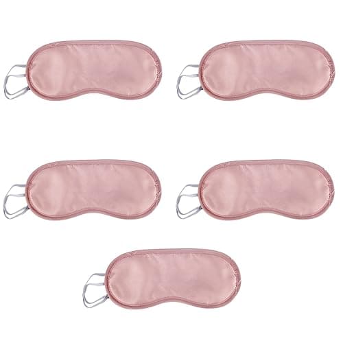5 Pcs Eye Sleep Masks, Eye Blinderfold for Sleeping Covering, Travel, Party Supply (Pink)