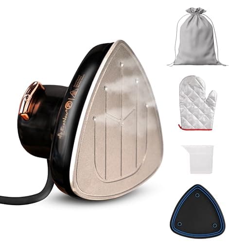 Econour Travel Mini Steam Iron for Clothes, Crafting, Quilting & Sewing - Portable Handheld Steamer With Safety Gloves and Storage Pouch
