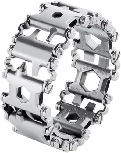Multifunction Tool Bracelet, Stainless Steel Multitool with 29 Tools, Outdoor Camping Hiking Emergency Kit, 1.0 Grams, Silver