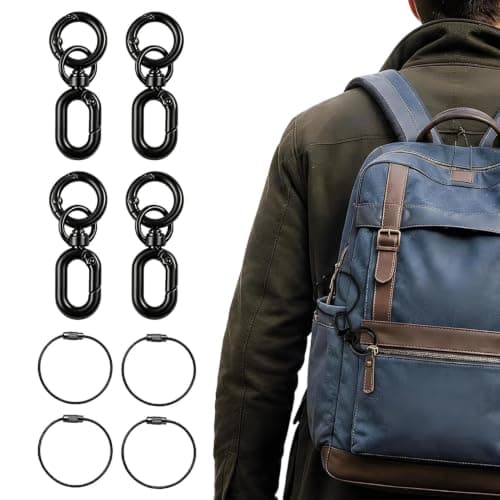 8-pack Of Zinc Alloy Double-opening Anti-theft Zipper Buckles, Small Carabi