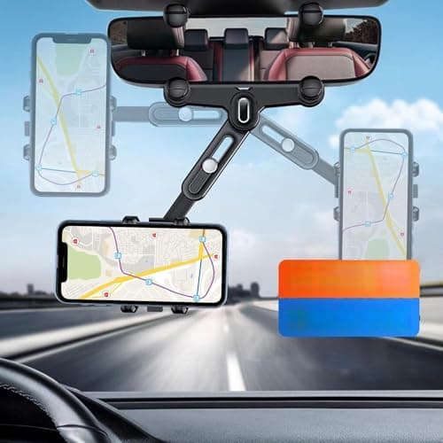 Rearview Mirror Phone Holder For Car 360° Rotatable Auto Phone Holder — view 3