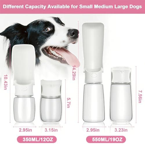 Canareen Foldable Travel Dog Water Bottle for Dog Cat Outdoor(White, 550ml) — view 4