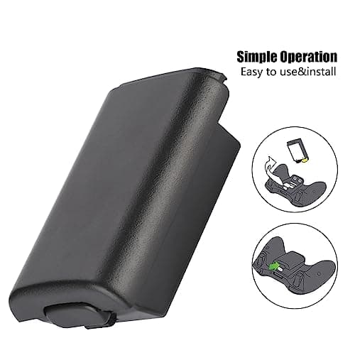 5Pcs Replacement Battery Pack Cover for Xbox 360, Universal Battery Shell Case Cover Kit for Xbox 360 (Black) — view 5