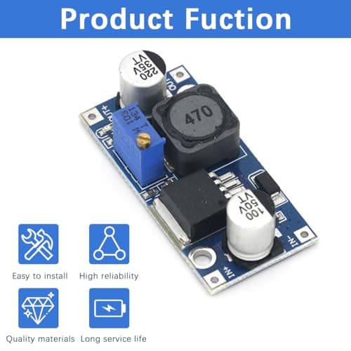 LM2596 Buck Converter & Voltage Regulator Module (5 Pack) - Adjustable Step Down DC to DC Power Supply,3.0-40V to 1.5-35V Output,High Efficiency for DIY Electronics,Arduino,Raspberry Pi Projects — view 3