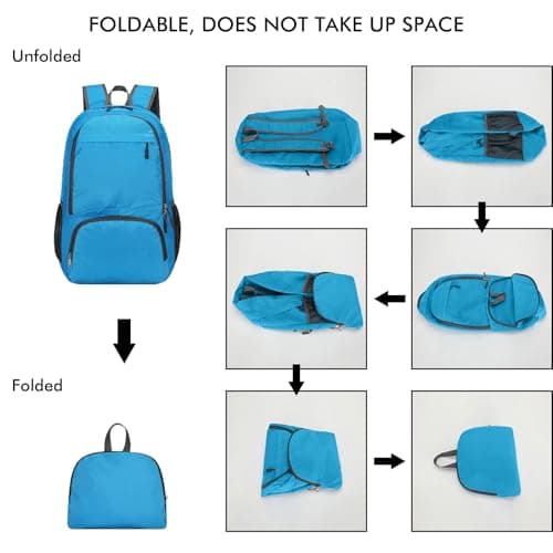Mayoii Foldable Lightweight Backpack for Mens & Women – 35L Waterproof Rucksack for Mens & Women, Rucking Daypack for Outdoor Sports Hiking Travel Camping (Blue) — view 3
