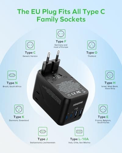 MOMAX Universal Travel Adapter,100W GaN Fast Charging Travel Plug Worldwide — view 6