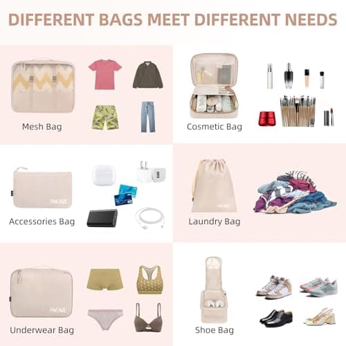 BAGAIL Packing Cubes for Suitcase 8 Set, Lightweight Luggage Packing Organizers Packing Cubes for Travel Accessories — view 4