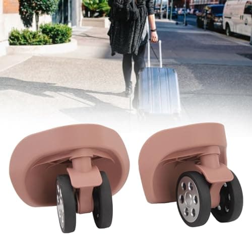 CFTGIW 2Pcs Luggage Wheels 360 Degree Rotating Quiet Antiwear ABS Rubber Suitcase Caster with Screws for Replacement Repair Rose Gold Wheels Strong with Can Bearing Luggage (Pink Gold) — view 5