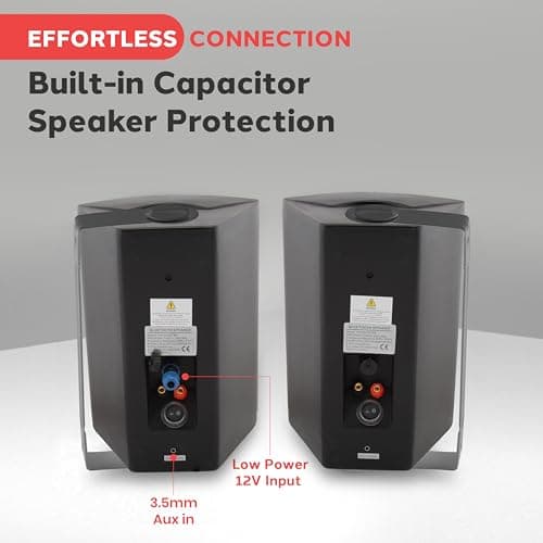 Pyle Bluetooth Speakers, Waterproof Wall-Mounted Speaker System, Indoor/Outdoor, Wireless & Passive, Heavy-Duty Weatherproof Design, Stereo Sound, for Patio, Pool, Deck, Home & Business — view 6