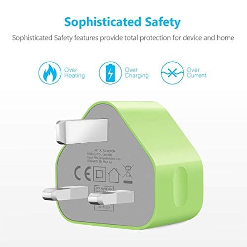 USB Plug Charger, Multi Port USB Charger Plug Adapter 2.1A Compatible with Nokia/Fire Tablet/Huaweii/iOSiPad/Kindle/Smart Watches/Motorola/Airpods/Samsung/iOSiPhone/HTC — view 3