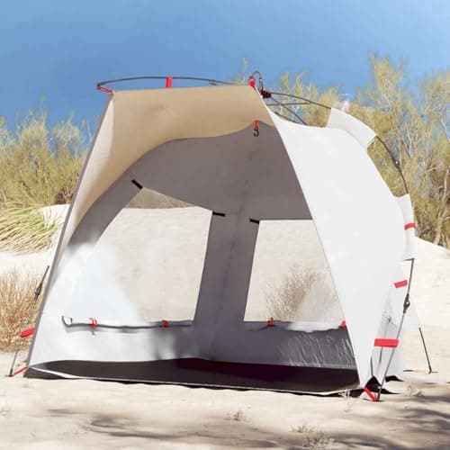 YunCangg Beach Tent 2 Person Grey 190T Polyester Waterproof with Quick Release System, Lightweight Camping Tent for Outdoor, Beach, Festival, Windproof, Foldable, with Carry Bag and Pegs