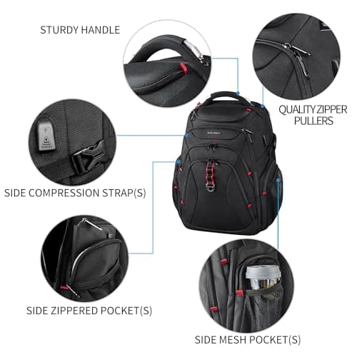 KROSER Travel Laptop Backpack17.3Inch Computer Backpack Daypack Stylish Bag — view 5