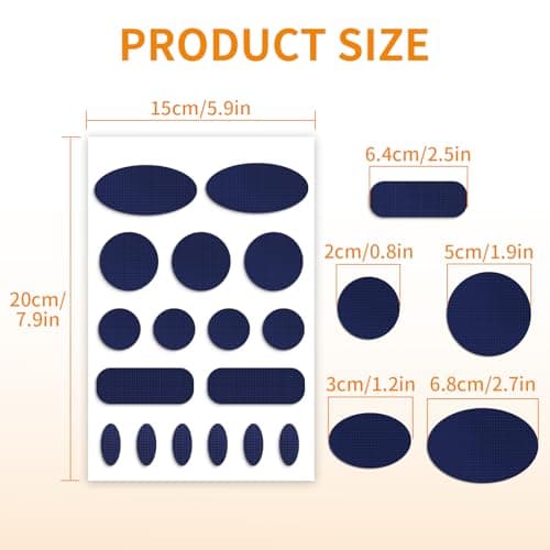 Self-Adhesive Nylon Tent Repair Kit Patches, 51PCS Waterproof Fabric Repair Tape for Camping Gear, Sleeping Bag - No-Sew Instant Invisible Patches for Clothing, Down Jacket, Puffer Coats (Dark Blue) — view 5