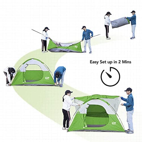 CAMPROS CP 3-4 Person Camping Tent Waterproof, Lightweight Dome Tent with Rainfly, Mesh Windows and Ventilation, Easy Setup Family Tent for Camping, Festivals, Hiking and Outdoor Adventures — view 2
