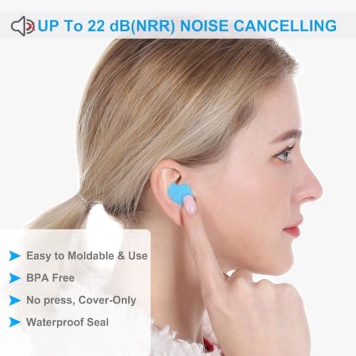 Schiara Ear Plugs for Sleeping, 16 Moldable Noise Cancelling Silicone Earplugs for Swimming, Snoring, Studying and Sleep — view 4