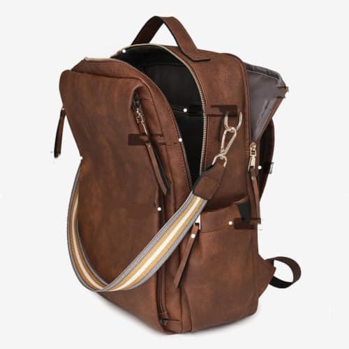 Mohiriya Women's Backpack, Faux Leather Travel Bag, Large Capacity Backpack and Shoulder Bag — view 6