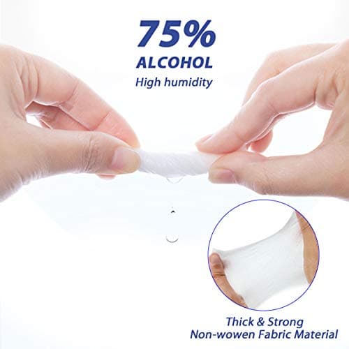 Antibacterial Wipes with 75% Isopropyl Alcohol - Surface Disinfectant, Individually Wrapped, 100 Packs — view 4