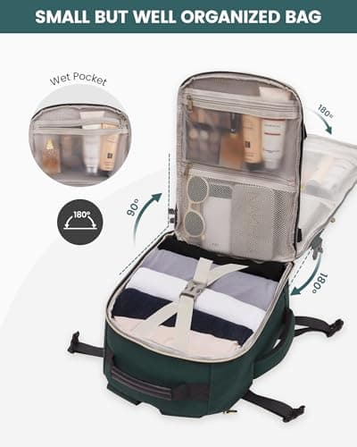 LOVEVOOK Cabin Bags 40x30x20 for Ryanair Underseat Carry-On Travel Backpack — view 3