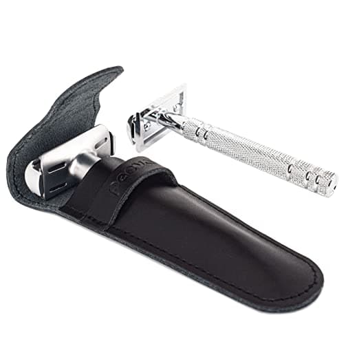 Genuine Leather Safety Razor Leather Protective/Travel Case For Any Safety Razors - Razor Case Keeps Your Double Edge Razor Blade Safe. — view 5