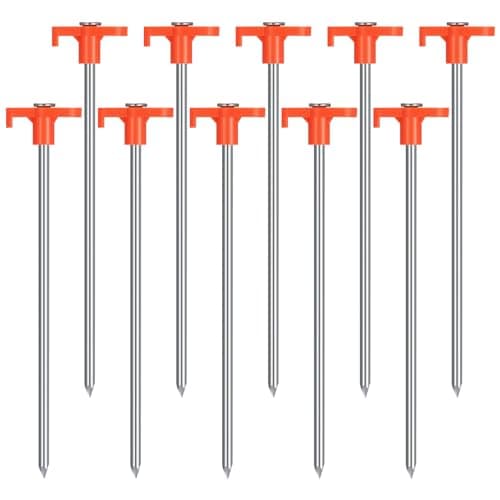 Saerryor 10 Pack Tent Pegs Metal Heavy Duty Camping Pegs
