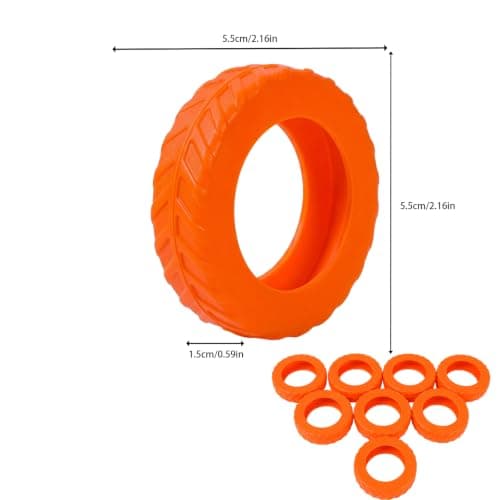Kemay Upgraded Silicone Suitcase Wheel Protectors 8-Pack Anti-Noise Luggage Wheel Covers for 2-2.4 Inch Spinner Wheels Wear-Resistant Travel Accessories Small Suitcase Covers Protectors Orange — view 2