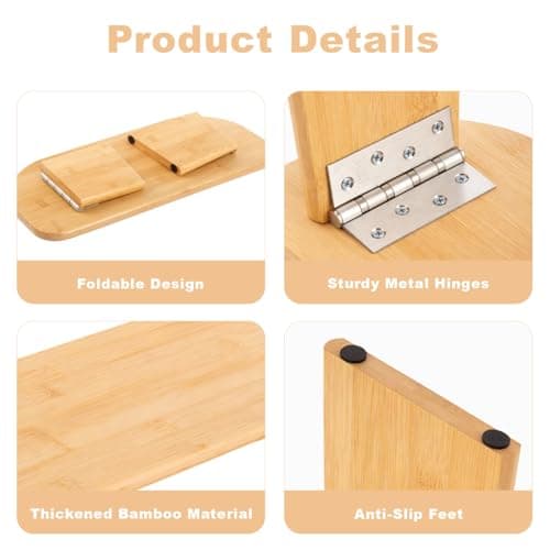 BLOMZA Folding Bamboo Meditation Bench Portable Zen Stool Lightweight Kneeling Prayer Stool Sitting Stool Meditation Seat Outdoor Camping Stool Foldable Stool for Yoga Travel Home Use — view 4