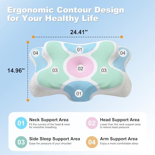 VYLEE Memory Foam Pillow, Neck Pillow, Ergonomic Pillow — view 2