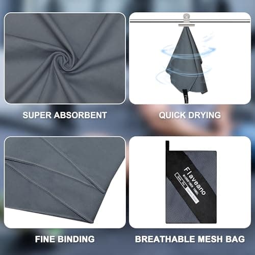 Flaveano Microfibre Towel, Travel Towel Set of 3 Quick Drying — view 4