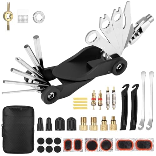 Bike Tire Repair Tool Kit For Travel, 17 In 1 Bicycle Tool Kit, Travel Camping With Storage Bag, Bicycle Tool Used For Mountain Bike And Road Bike