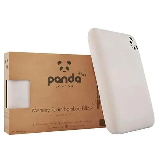 Panda® Toddler Memory Foam Bamboo Pillow with Bamboo Cover, Age 2-4 | Medium-Firm | Head, Spine & Neck Support | Contours To Your Little One's Sleeping Position | 53 x 38 x 6 cm